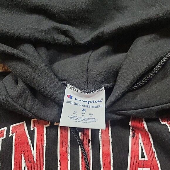 Champion Indiana University Hoosier Pullover Hoodie Adult Medium Black Read* - Picture 2 of 8